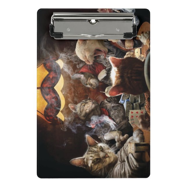 Cats playing poker   mini clipboard (Front)