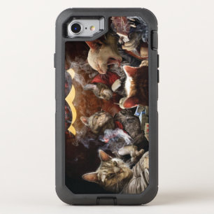Cats playing poker   OtterBox defender iPhone SE/8/7 case