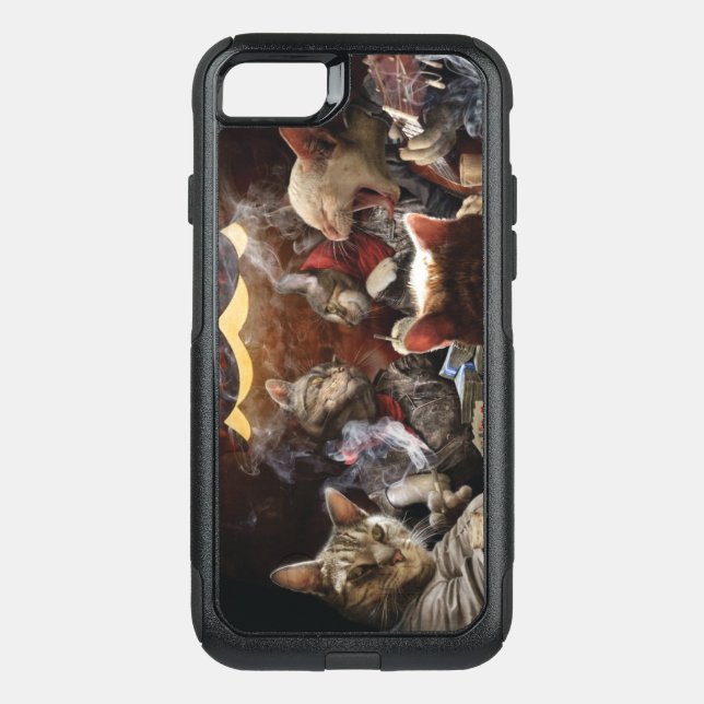 Cats playing poker  otterbox iPhone case (Back)