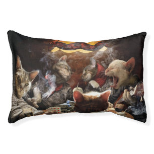 Cats playing poker pet bed