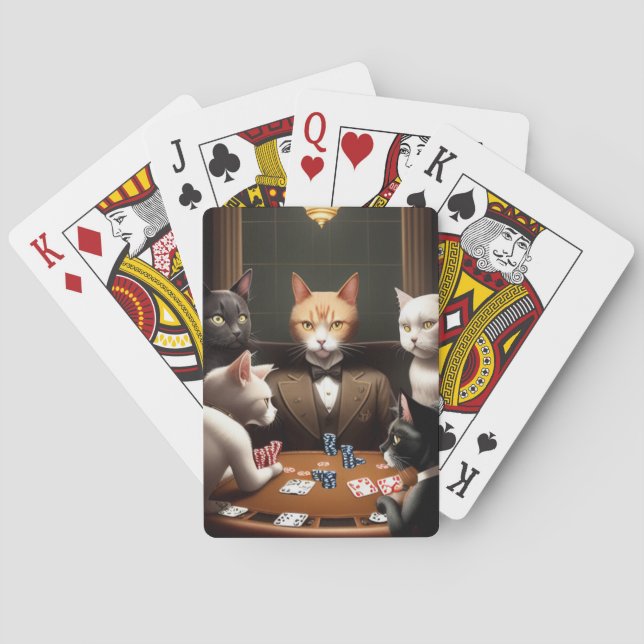 Cats playing poker poker cards (Back)
