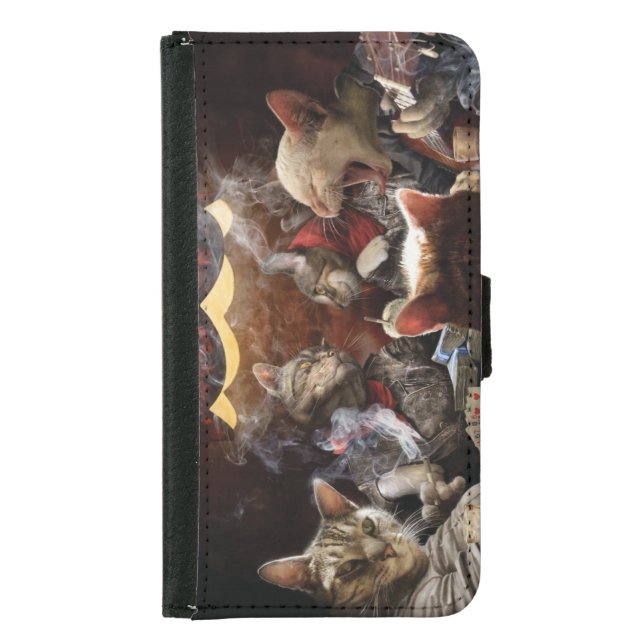 Cats playing poker samsung galaxy wallet case (Front)