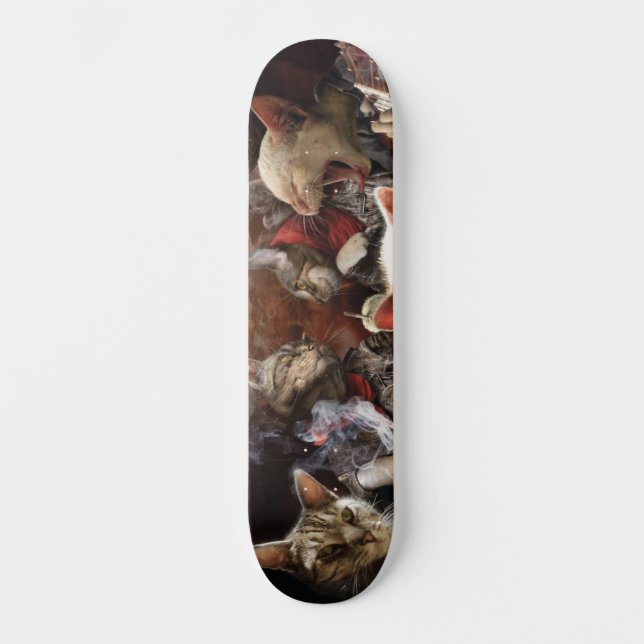 Cats playing poker   skateboard (Front)