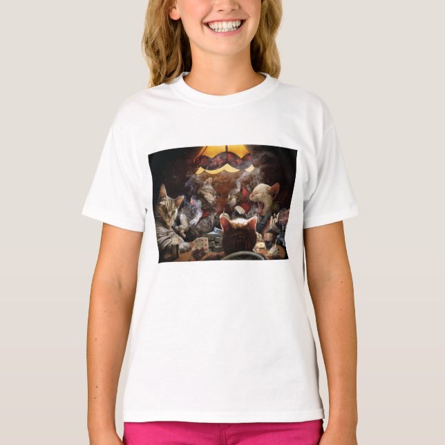 Cats playing poker  T-Shirt (Front)