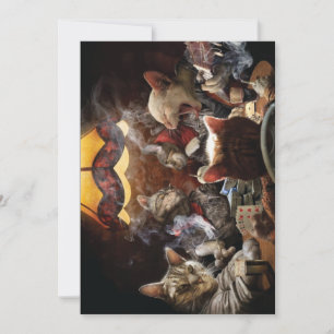 Cats playing poker thank you card