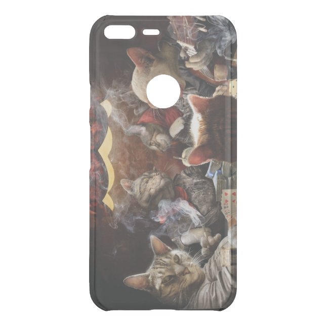 Cats playing poker   uncommon google pixel XL case (Back)