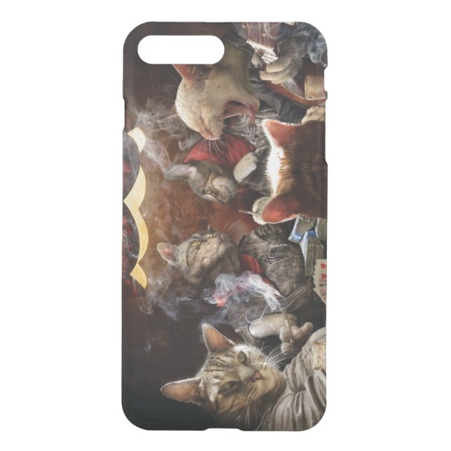 Cats playing poker   uncommon iPhone case (Back)