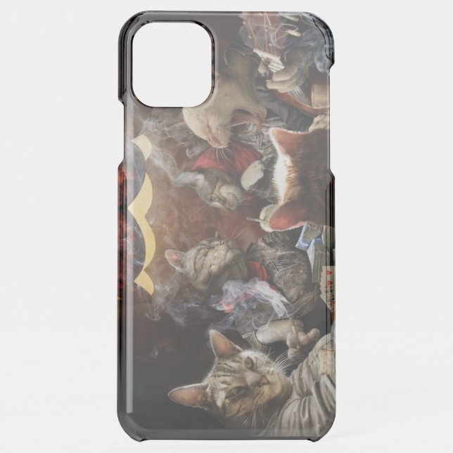 Cats playing poker  uncommon iPhone case (Back)