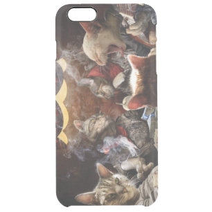 Cats playing poker clear iPhone 6 plus case