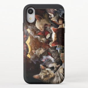 Cats playing poker   iPhone XR slider case