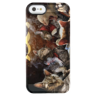 Cats playing poker   clear iPhone SE/5/5s case