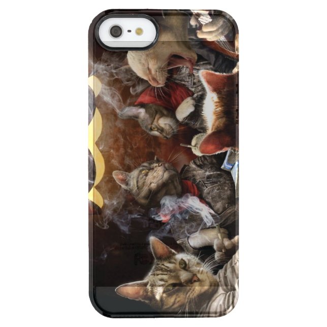 Cats playing poker   uncommon iPhone case (Back)