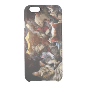 Cats playing poker clear iPhone 6/6S case