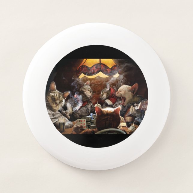 Cats playing poker  Wham-O frisbee (Front)
