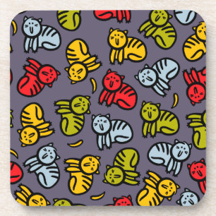 Cats plus bananas beverage coaster