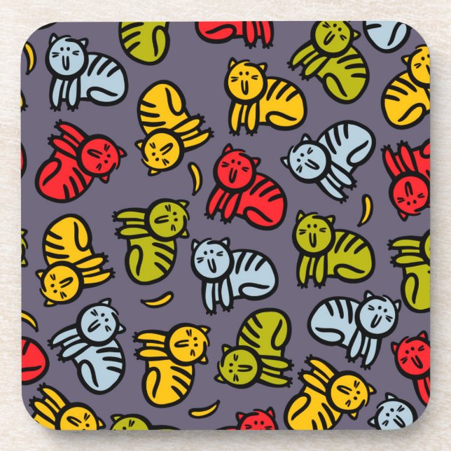 Cats plus bananas beverage coaster (Front)