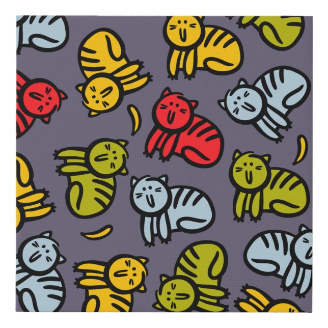 Cats plus bananas faux canvas print (Front)
