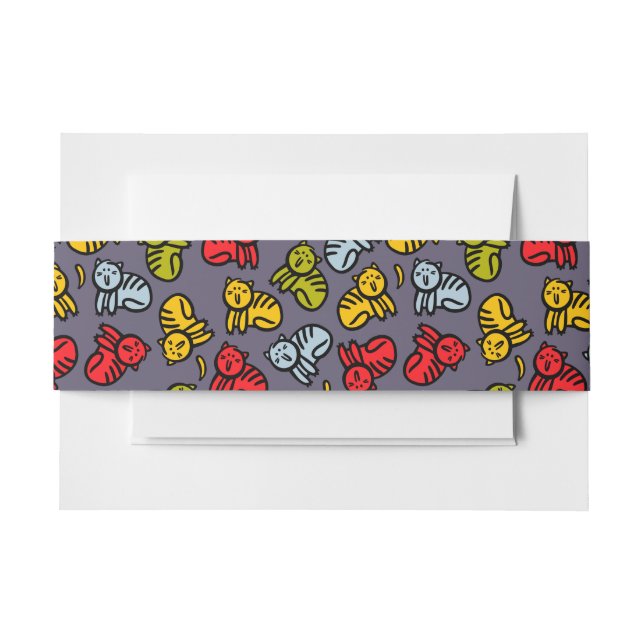 Cats plus bananas invitation belly band (Front Example)
