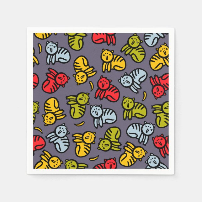 Cats plus bananas napkins (Front)