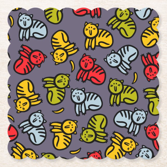 Cats plus bananas paper coaster (Front)