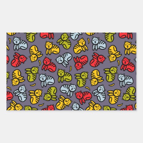 Cats plus bananas rectangular sticker