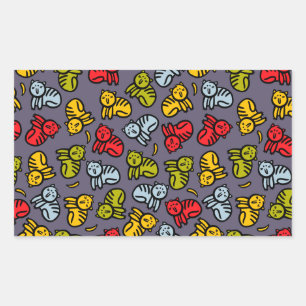 Cats plus bananas rectangular sticker