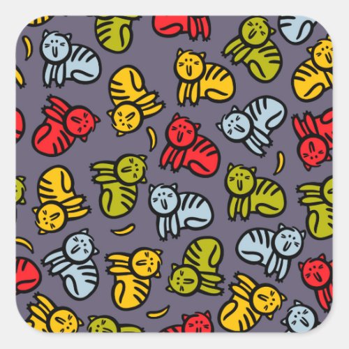 Cats plus bananas square sticker