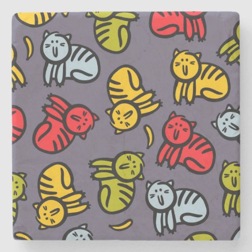 Cats plus bananas stone coaster