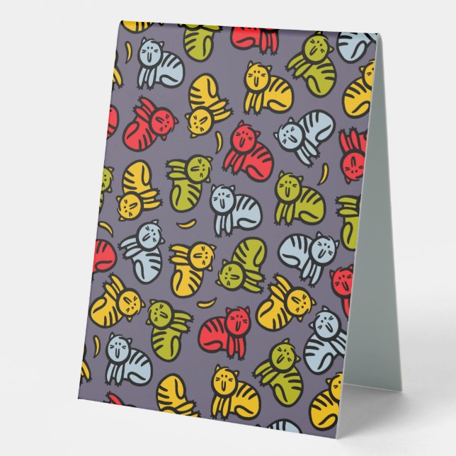 Cats plus bananas table tent (Front)