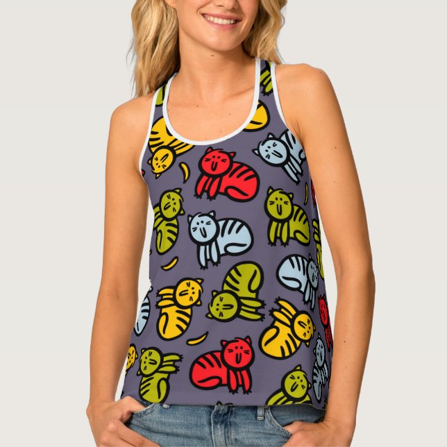 Cats plus bananas tank top (Front)