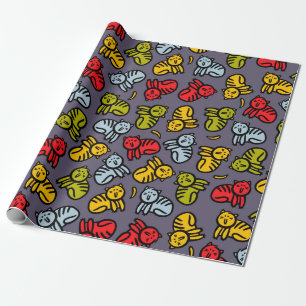 Cats plus bananas wrapping paper
