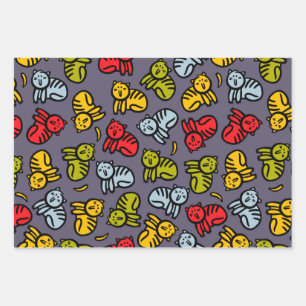Cats plus bananas wrapping paper sheets