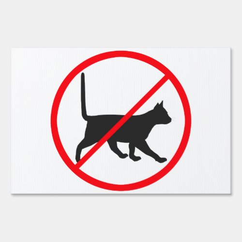 Cats Prohibited Yard Sign