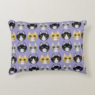 Cats purple accent pillow