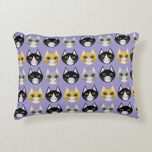Cats purple accent pillow (Front)