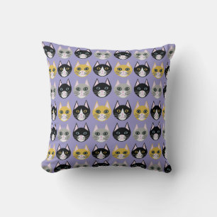 Cats purple throw pillow