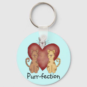 Cats Purr-fection Tshirts and Gifts Keychain