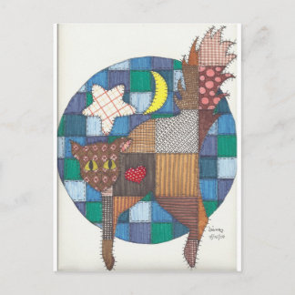 Cats - Quilted Postcard