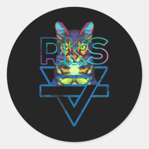Cats Rainbow Kitten Surprise Cute Cat Classic Round Sticker