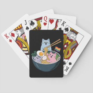 Cats Ramen Rainbow LGBTQ Gay Lesbian Pride Ally Poker Cards