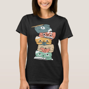 Cats Reading Books  Book  Kitten Reader Group T-Shirt