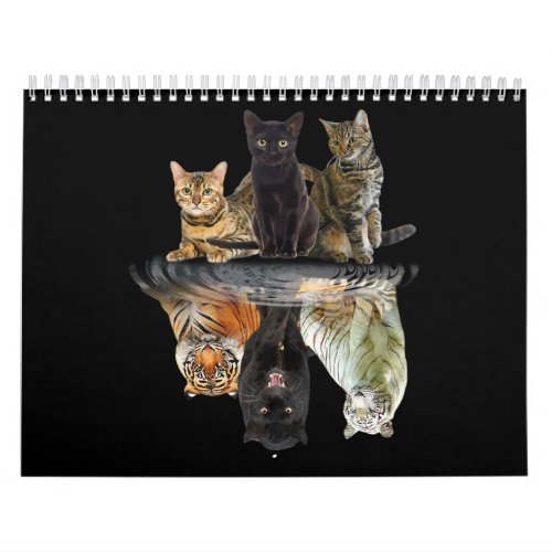Cats Reflection  Friend Cat Lovers Cute Tiger Calendar