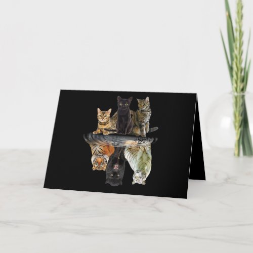 Cats Reflection Friend Cat Lovers Cute Tiger Card