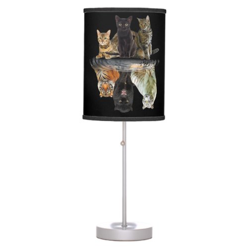Cats Reflection Friend Cat Lovers Cute Tiger Table Lamp