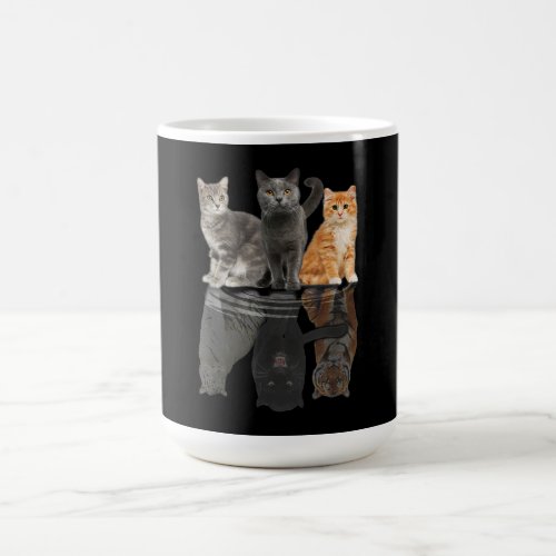 cats reflection mirror cheetah tiger gift magic mug