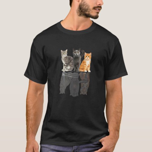 Cats Reflection Mirror Puma Cheetah Tiger Funny Ca T_Shirt