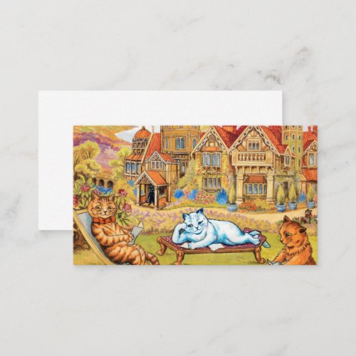 Cats relaxing in the Grounds at Napsbury by Wain Business Card