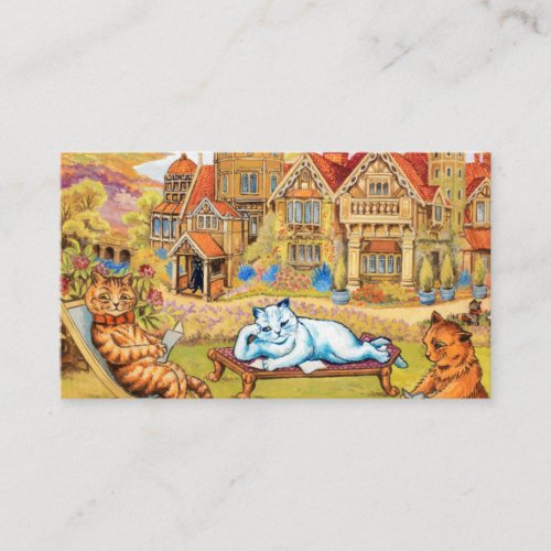 Cats relaxing in the Grounds at Napsbury by Wain Business Card