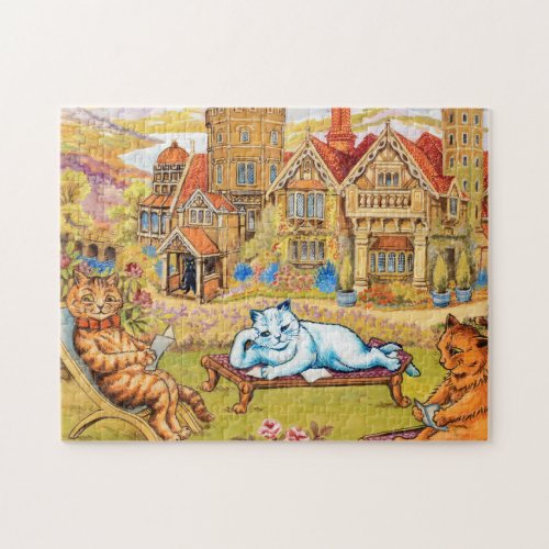 Cats relaxing in the Grounds at Napsbury by Wain Jigsaw Puzzle