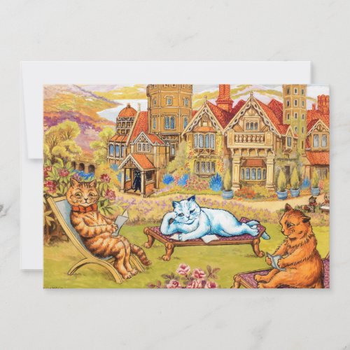 Cats relaxing in the Grounds at Napsbury by Wain Thank You Card